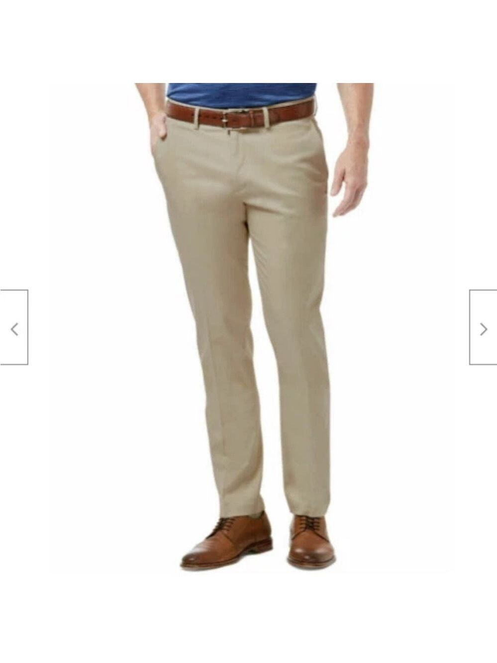 Haggar Men's Straight Fit Khaki Chinos Dress Pants 32W x 34L - NWT